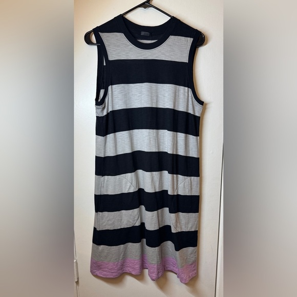 NWT ATM Anthony Thomas Melillo Striped Cotton Shift Sleeveless Mini Dress Medium - Picture 2 of 12